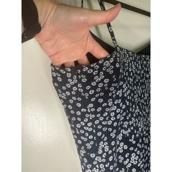 Loft Navy Blue Daisy Print Midi Sun Dress size 4NWT - Picture 7 of 12